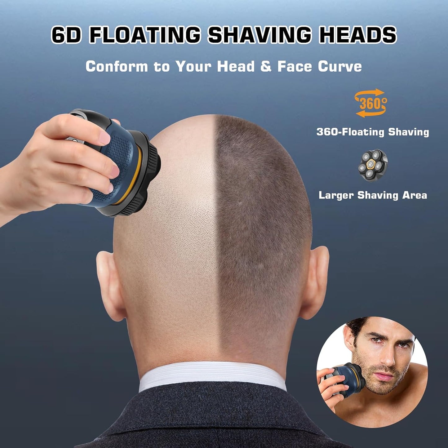 6D Rotary Electric Head & Face Shaver