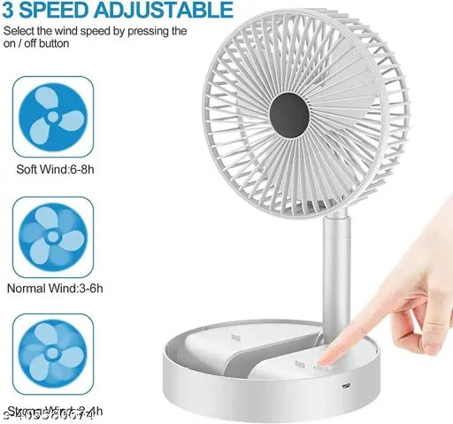 USB Rechargeable Desk Fan Foldable & Portable